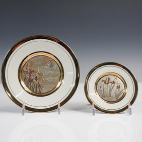 2pc Japanese Chokin Art For Westland Co. Decorative Plates