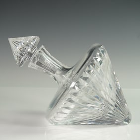 Tilted Faceted Clear Crystal Decanter with Stopper