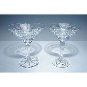 2pc William Yeoward Crystal and Other Cut Glass Martini Glasses