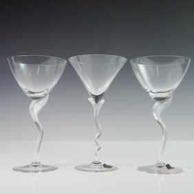 3pc Spreuer Kristallglas Germany Handmade Crystal Martini Glasses