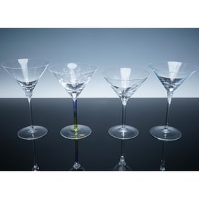 4pc Martini Glasses Set including Moser and Neiman Marcus
