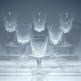 6pc Waterford Crystal Water Goblets, Lismore