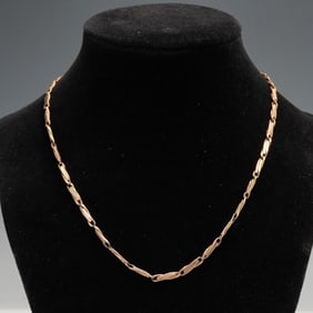 Gold Tone Figaro Chain Necklace