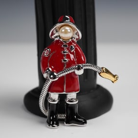 Wendy Gell Firefighter Brooch with Original Box