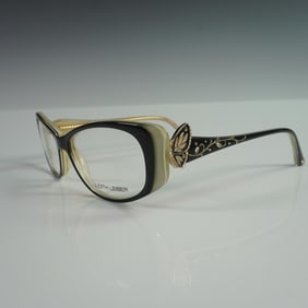 Judith Leiber Eyeglasses with Rhinestone Leaf