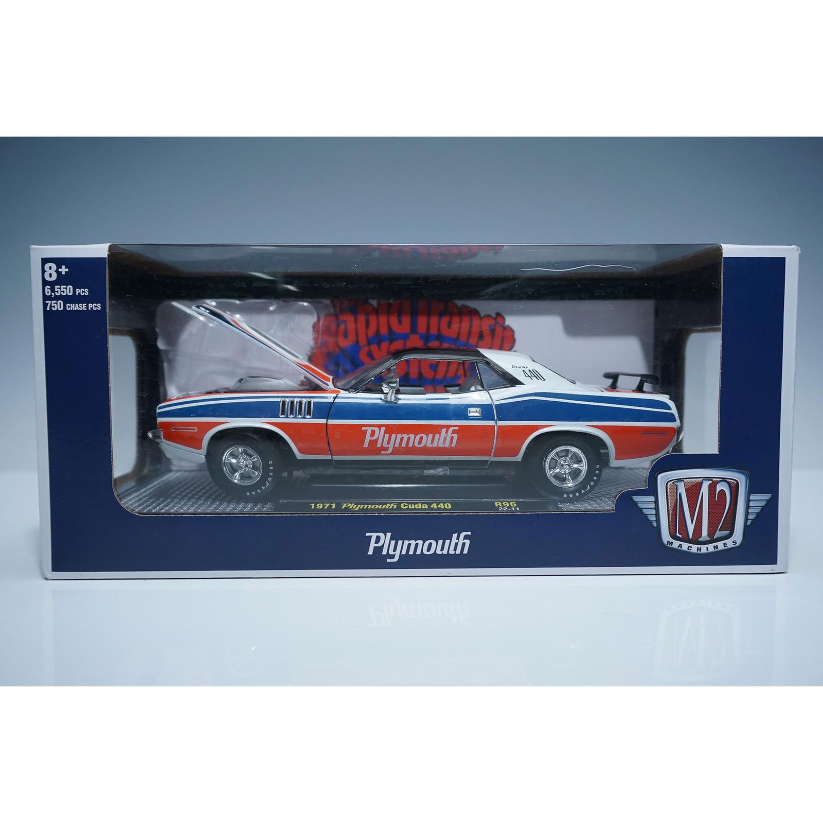 M2 Machines 1971 Plymouth Cuda 440 Diecast Model, Boxed (1 of 6)