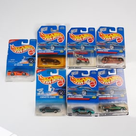 7pc Hot Wheels Die-Cast Cars, 1990s Collector Series