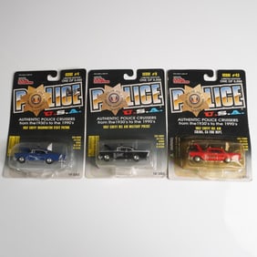 9pc Racing Champions Police USA and Hot Rod Street Wheels Toy Cars