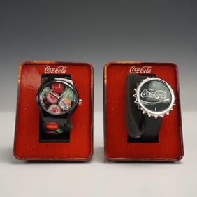 2pc Coca-Cola Collectible Watches in Tins by Accutime