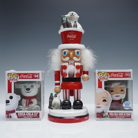 3pc Coca-Cola Funko Pop Figurines and Nutcracker