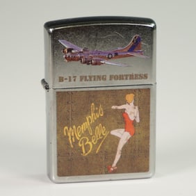 Zippo American Silver-Metal Lighter, B-17 Flying Fortress - Memphis Belle