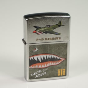 Zippo American Silver-Metal Lighter, P-40 Warhawk - Death From Above