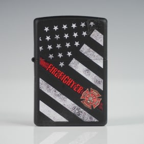 Zippo Lighter, Firefighter American Flag with Original Box