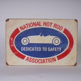 National Hot Rod Association Metal Advertising Sign