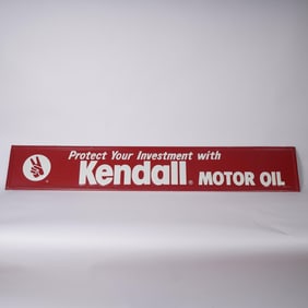 Kendall Motor Oil Embossed Metal Advertising Sign
