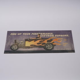 Chevron Supreme Fire Up Your Performance Advertising Sign, 1993