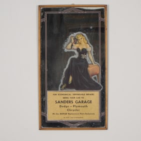 Sanders Garage Queen of the Masquerade Advertising Mirror