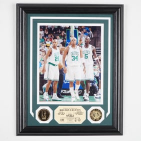 Boston Celtics Limited Edition Framed Photo with 24KT Gold-Plated Medallion