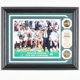 Framed Boston Celtics 2008 NBA Champions Photo with Commemorative Medallion