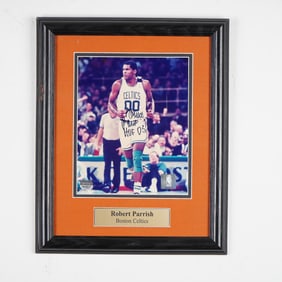 Framed Robert Parish Signed Photo, Boston Celtics