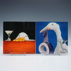 Pair of Will Bullas Metal Prints, Bar Bill & Shut The Duck Up