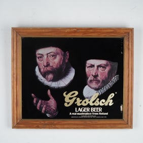 Grolsch Lager Beer Advertising Mirror Sign, A Real Masterpiece From Holland