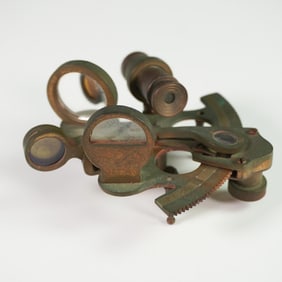 Vintage Brass Sextant Navigational Instrument
