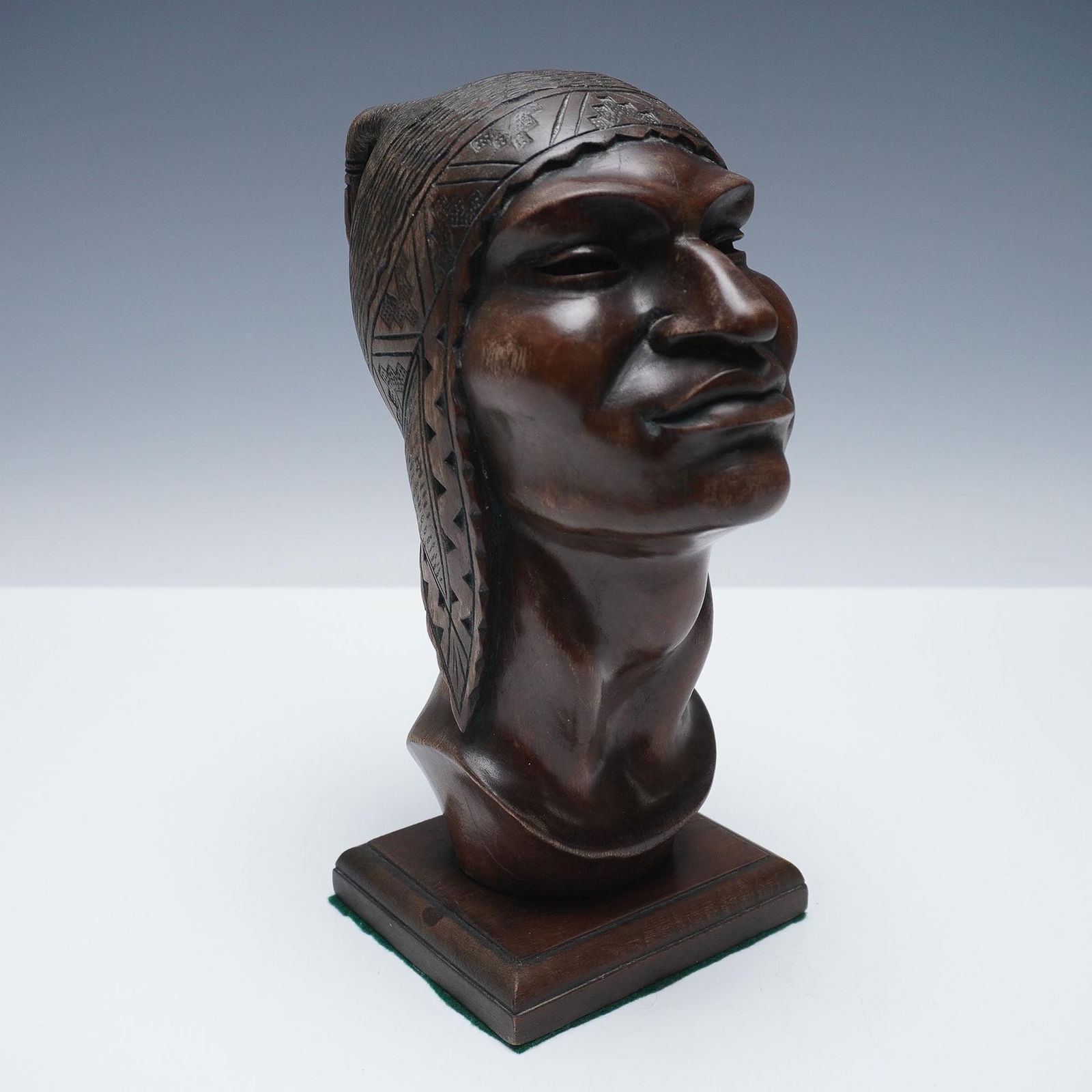 Flores Arias (Mexican, 20th c.) Hand Carved Warrior Sculpture (1 of 5)