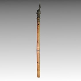 Carved Wood Courting Flute with Figural Finial
