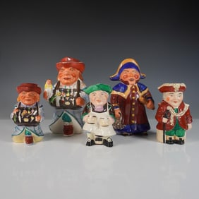 5pc Occupied Japan Character Toby Jugs