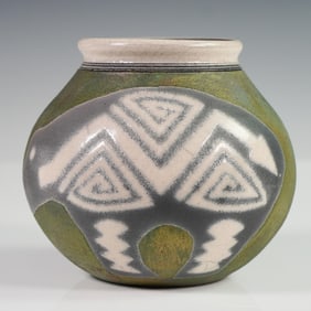 Jeremy Diller Southwest Dreams Raku Art Pottery Vase