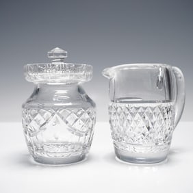 2pc Waterford Crystal Jam Jar and Creamer