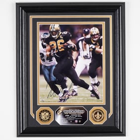 Framed Deuce McAllister Signed Photo, New Orleans Saints