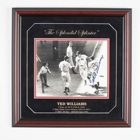Framed Ted Williams Signed Photo, The Splendid Splinter