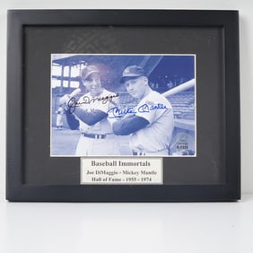Joe DiMaggio and Mickey Mantle Dual Autographed Photograph, ASA Certified