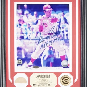 Johnny Bench Signed Limited Edition Highland Mint Framed Photo Display