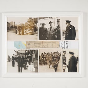 Framed WWII-Era Naval and Military Historical Photographs