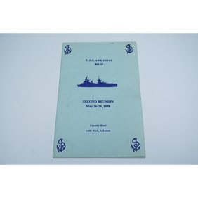 USS Arkansas BB-33 Second Reunion Program Signed by Bill Clinton