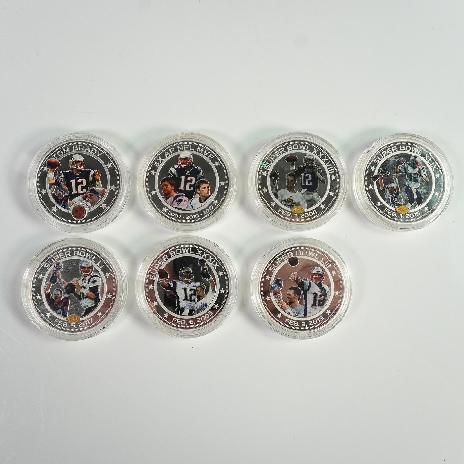 7pc Bradford Exchange Mint Tom Brady Patriots Proof Coin Collection (1 of 5)