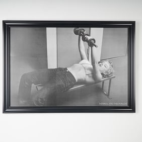 Framed Marilyn Monroe Weightlifting Black and White Poster