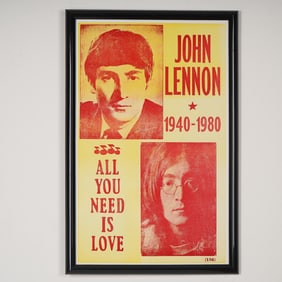 John Lennon Memorial Poster All You Need Is Love 1940-1980