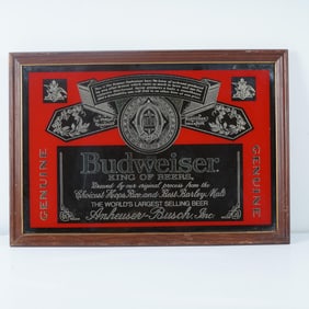 Budweiser King of Beers Advertising Mirror Sign