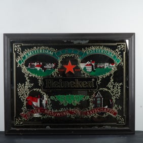 Heineken Advertising Mirror Sign, Amsterdam and Rotterdam Breweries