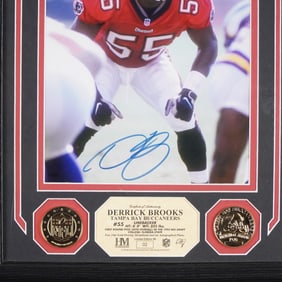 Framed Derrick Brooks Signed Photo, Tampa Bay Buccaneers