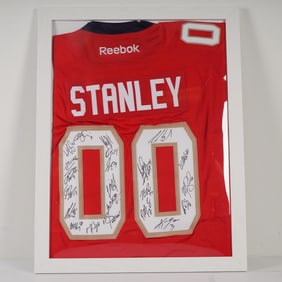 Florida Panthers Team-Signed Stanley 00 Jersey in Framed Display