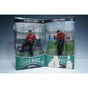 2pc Upper Deck Pro Shots Tiger Woods Figures, 1997 and 2000 Champions