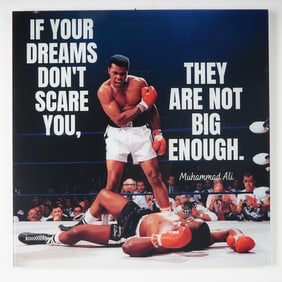 Victorious Muhammad Ali Inspirational Quote on Glass