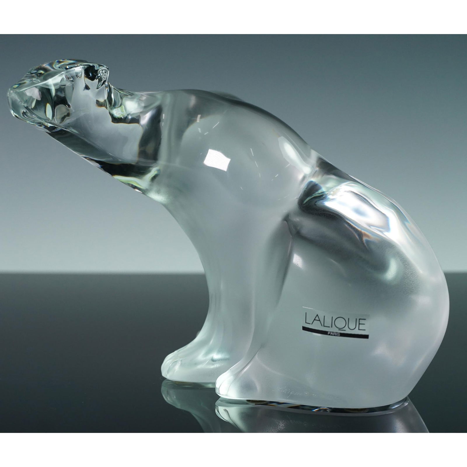 Lalique Crystal Sculpture, Seated Polar Bear, Signed M. Lalique (1 of 7)