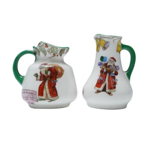 2pc Royal Doulton Series Ware Pitchers, Christmas - Santa Claus
