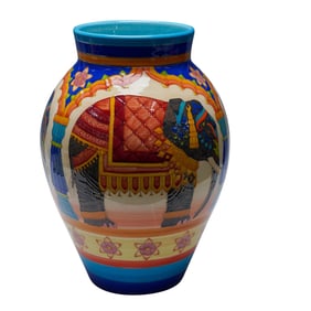 Dennis Chinaworks Sally Tuffin Indian Elephant Parade Vase